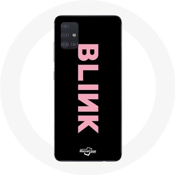 Funda Para Samsung Galaxy A71 Blink Fandom Logo Blackpink Rosa Fondo Negro-image