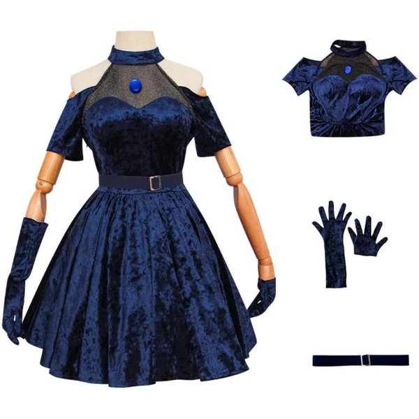 Zombie Stage Mizi Kostium Cosplay Anime Obcy Stage Kostium Cosplay RóżOwy Gradient Niebieski Fioletowy DłUgie WłOsy Kostium Sceniczny Sukienka Xxxl Black-image