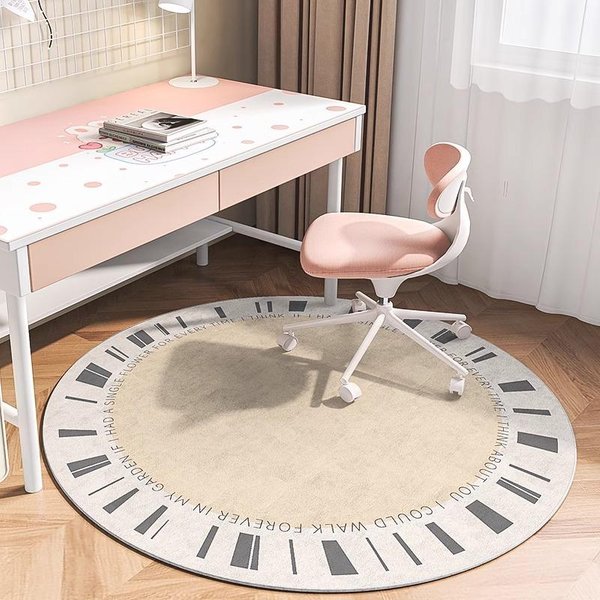 Minimalistyczny OkrąGłY Dywan Z Wzorem Kropek – ŚWieżY MięKki AntypośLizgowy Dywan Dekoracyjny Do Salonu Sypialni Przedpokoju Diameter 90Cm(35In)-image