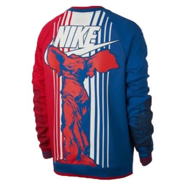 Bluzy Nike MęSkie OkrąGłY Dekolt Umiarkowany Regularny AR1988-477 M Blue-image