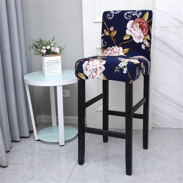Jednokolorowy Pokrowiec Na StołEk Barowy Do Kawiarni Jadalnia RozciąGliwy Nadruk Niski Tył KróTki StołEk Barowy Ochraniacze Na Siedzenia Home Decor Pokrowce Na KrzesłA 1 Piece-image