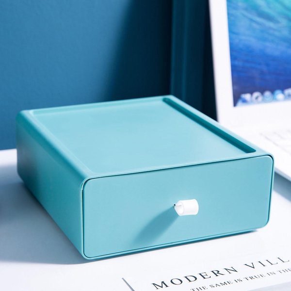 Caja De Almacenamiento De Escritorio DiseñO De CajóN Fuerte Soporte De Carga Apilable Organizador De Escritorio Caja De Almacenamiento Para Verde-image