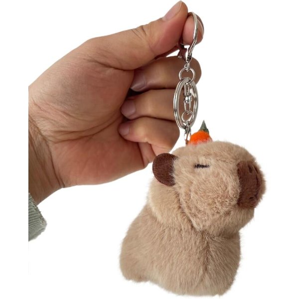 Pluszowy Breloczek Kapibara Kapibara Pluszak Zabawka Wisiorek Kawaii Torba Breloczek Do Kluczy Urocze Pluszowe ZwierząTka Lalki Dekoracja Samochodu Prezent ŚWiąTeczny As Showing Brown-image