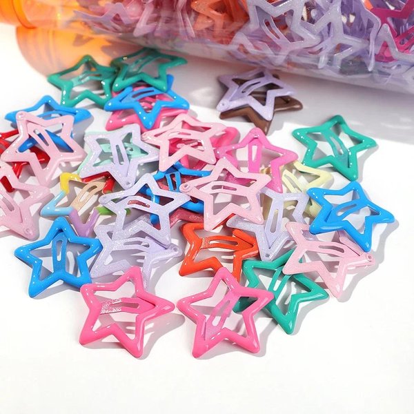 20 Piezas Clips De Pelo De Estrella De Colores BB Para NiñAs NiñOs Encantador Decorar El Cabello Horquillas Pasadores Tocado Accesorios Para El Cabello De NiñOs-image