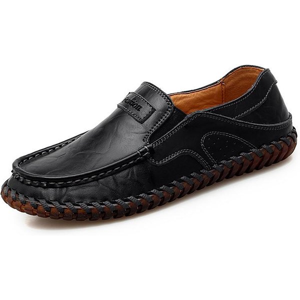 Zapatos De Cuero Talla Grande Para Hombre Primavera Y OtoñO Zapatos Casuales De Cuero Para Hombre Zapatos De Punta Redonda Talla Grande Cuero Suave Suela Suave Antideslizantes Zapatos Para Conducir 48-image