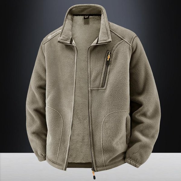 MęSka CiepłA I Pluszowa Gruba Kurtka Polarowa Na Jesień I Zimę, LuźNa Casualowa Kurtka Polarowa Xxxl Khaki-image