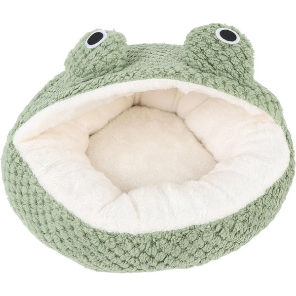 Cama Sofá Para Mascotas Forma De Rana Linda CáLida Suave CóModa Relajante Descanso Lavable Sofá Cama Para Gatos Para Todos S(For 2-4Kg) White-image
