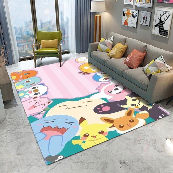 Pokemon Pikachu Snorlax Dywanik KreskóWka Salon Sypialnia Kuchnia Stół Balkon Mata AntypośLizgowa Zmywalna Urocza Dekoracyjna Mata 50X80CM-image