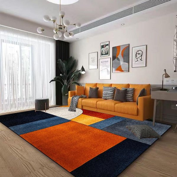 Skandynawski Abstrakcyjny Geometryczny Dywan Do Salonu Pluszowa Dekoracja Domowa Nowoczesna AntypośLizgowa Mata PodłOgowa Zmywalne Dywaniki Do Sypialni Szatni 2.6X3.9Ft(80X120Cm)-image