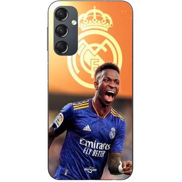 Etui Dla Samsung Galaxy A24 Vini JR Tapeta Real Madryt Niebieski I żółTy Maniacase żółTy-image