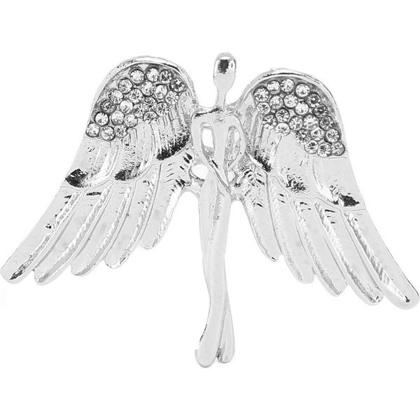 Broche De ÁNgel Pin AleacióN PedreríA Pin De Cuello Abrigo SuéTer Accesorios Decorativos Plateado-image