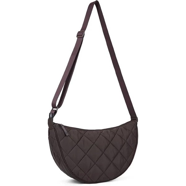 Nylonowa Saszetka Na Pasek PółKsiężYc Dla Kobiet Jednokolorowa Kraciasta Torba Crossbody DużEj PojemnośCi PodróżNa Torba Na Ramię 40X12X21Cm Gray-image