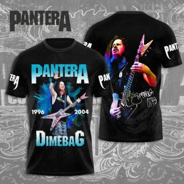 Camisetas De Banda De Rock CláSica Pantera ImpresióN 3D Hombres Mujeres Hip Hop Manga Corta Camiseta Oversize Streetwear Ropa De Hombre 6XL Gray-image