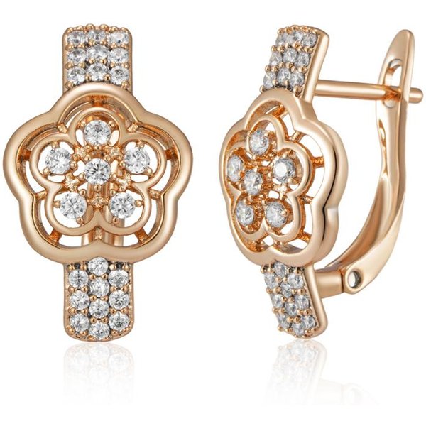 Kienl Pendiente De Flor De Cristal Color Oro Rosa Para Mujer Accesorios De Zirconia Natural Tendencia ÉTnico Novia JoyeríA Vintage Diaria Beige-image