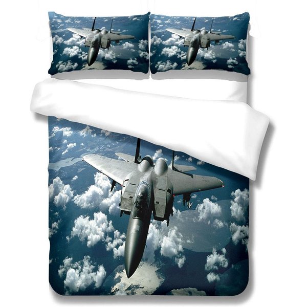 Zestaw Poszwy Na KołDrę Blaze Fighter Jet King Queen Double Full Twin Single Zestaw PośCieli 135X200Cm-image