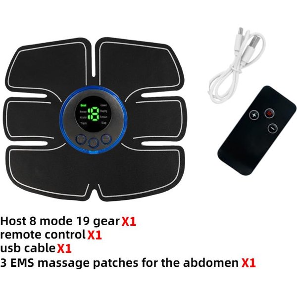 Estimulador Muscular EMS Recargable Entrenador De Abdominales Para Adelgazamiento Corporal PéRdida De Peso CinturóN Tonificador Masajeador Abdominal Black-image