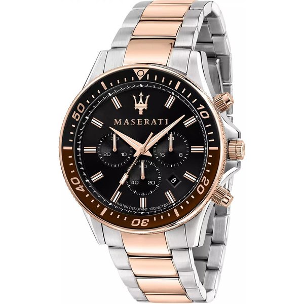 Reloj De Cuarzo Para Hombre Maserati Sfida Negro Bicolor Metal Rosa R8873640009 Negro-image