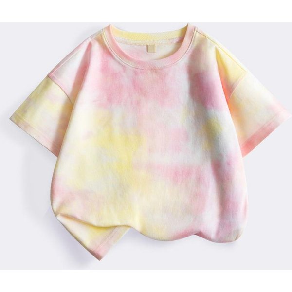 1/2 Piezas Camisetas De Manga Corta De Verano Para NiñOs Tie-Dye Holgadas Frescas Casuales Estampadas Modernas CóModas Para NiñOs Cuello Redondo Suave Camiseta 140-image