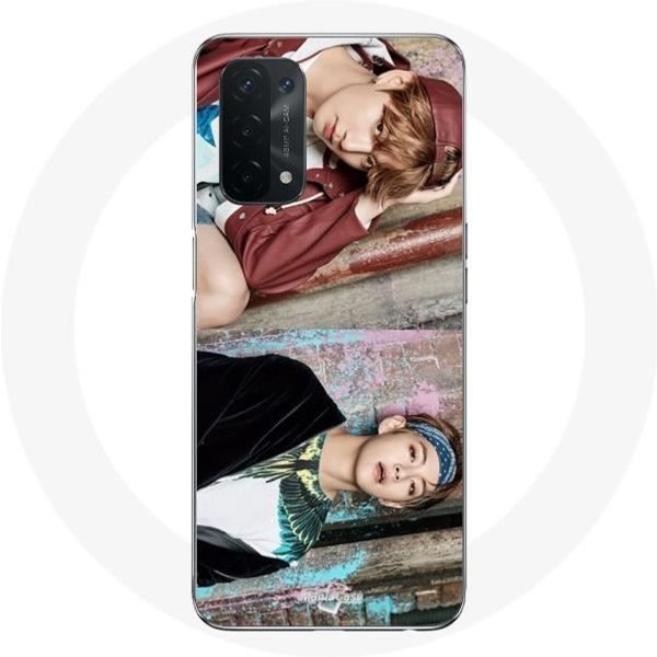 Funda Para Oppo A74 5G - Maniacase - BTS Kim Taehyung & Jungkook - Flexible - Blanco - Unisex-image