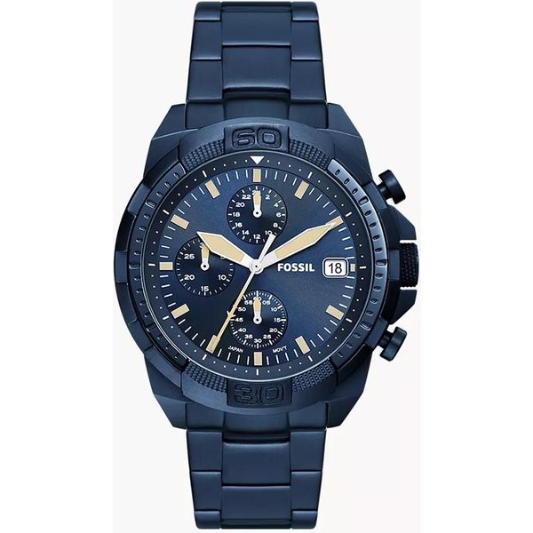 MęSki Zegarek Fossil Bronson Chronograph Z Niebieską Tarczą I Niebieskim Stalowym Paskiem - FS5916-image
