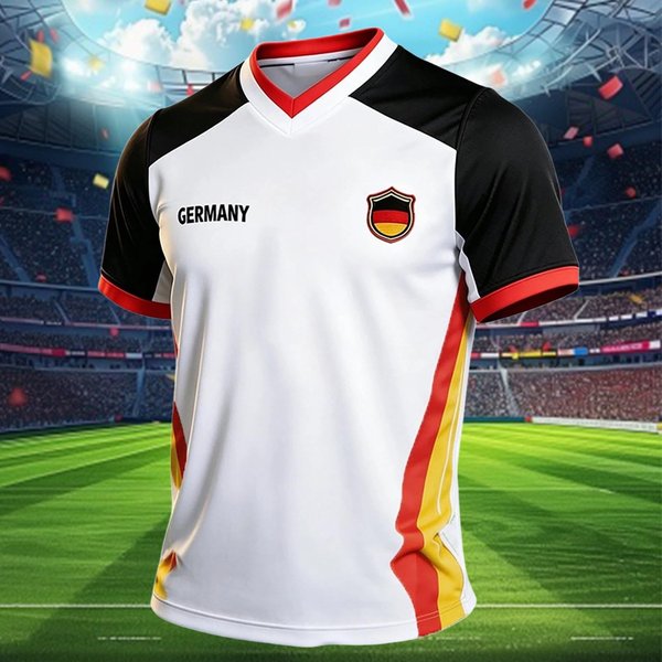 Camiseta Casual Para Hombre Con Estampado, Cuello Redondo, Manga Corta, Ligera Y Transpirable XL Blanco-image