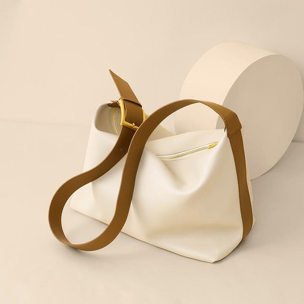 Torba Tote Damska Torba Crossbody Jesień Zima Premium Jednoramienna Torba Commuter Beige-image