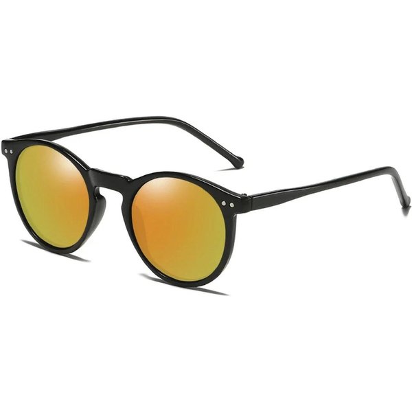 Gafas De Sol Polarizadas Hombre Mujer DiseñAdor Retro Redondas Gafas De Sol Vintage Masculino Femenino Gafas UV400 Black-image
