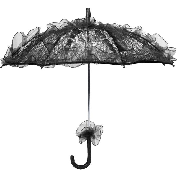 Parasol śLubny Panny MłOdej Unikalny SkłAdany Parasol Z Tkaniny Koronkowej Rekwizyty Na WystęPy Czarny-image