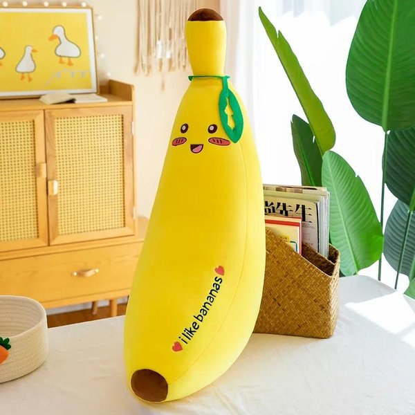 Poduszka Dekoracyjna Banan DłUga Poduszka Urocza Lalka Do Przytulania NóG ŁóżKa Super MięKka Lalka Dziewczynka MięKka Pluszowa Zabawka 50Cm-image