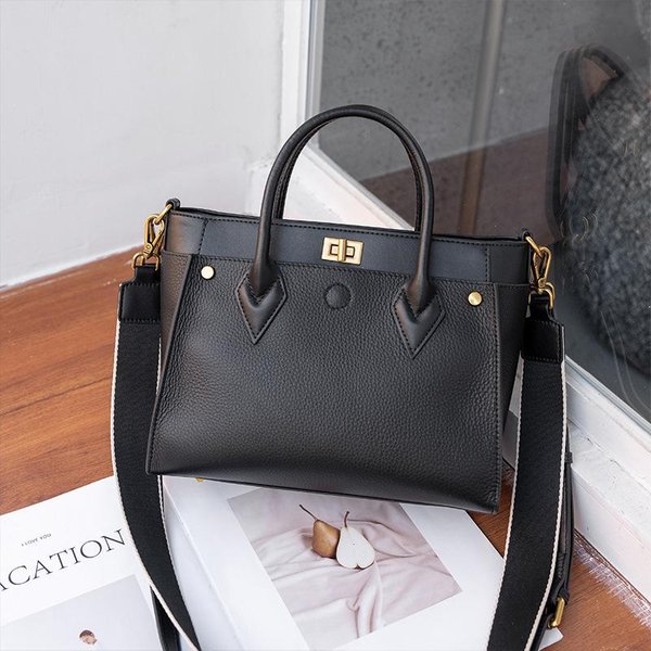 Bolso De Piel De Vacuno De Primera Capa Para Mujer Nuevo Bolso De Mano Nicho Bolso De Hombro VersáTil Para Mujer Bolso Bandolera Con Correa De Hombro-image