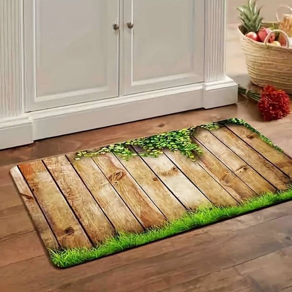 Mat PodłOgowy Do Salonu W Stylu Wiejskim, AntypośLizgowy, Zmywalny, Dywanik Do Przedpokoju, Kuchni, łAzienki, Pralni, Dekoracja Domu 40X60CM (1.3X2FT Beige-image
