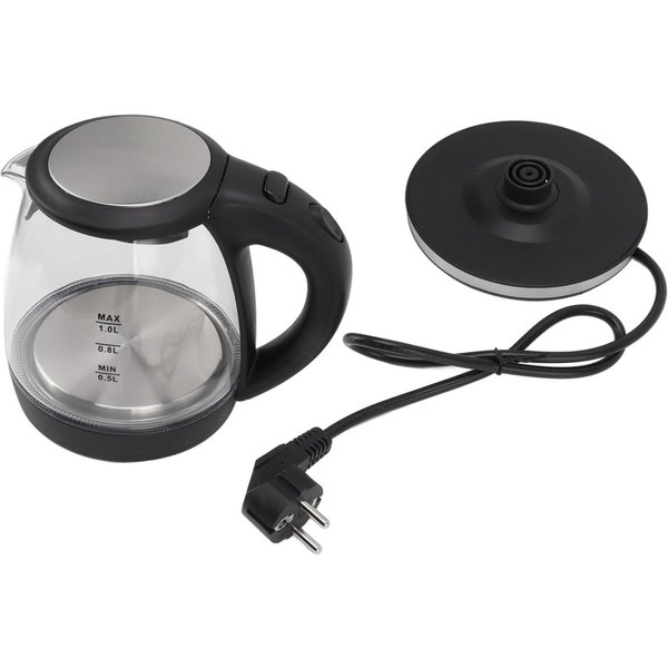 Hervidor EléCtrico De Cristal 2000W Alta Potencia 1L Gran Capacidad Apagado AutomáTico Luz Azul Hervidor De Agua L(For 6.5-9Kg)-image