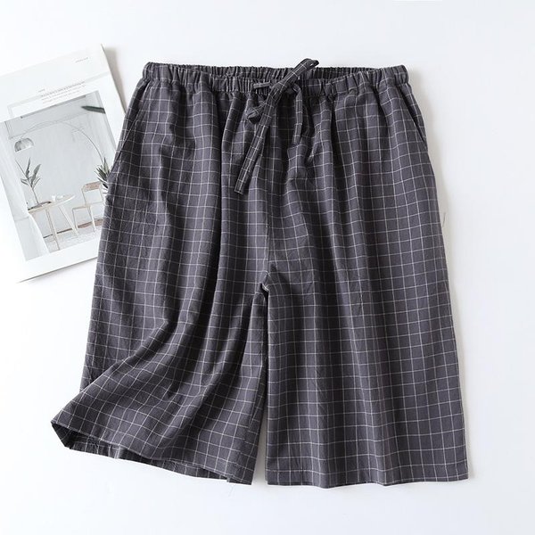 Pantalones De Pijama Para Hombre, Pantalones Cortos Para Dormir, Suaves, CóModos Y Transpirables, Pantalones Cortos Con Bolsillos, Pantalones Cortos Sueltos Con CordóN Para El Hogar, Talla Grande Para Hombre L Gray-image