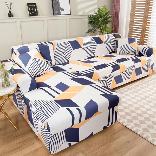 Nuevo Estilo Impreso En Forma De L Fundas De Sofá Para Sala De Estar Protector De Sofá Fundas EláSticas Antipolvo Para Funda De Sofá De Esquina 1-Seat 90-140Cm 1PC-image