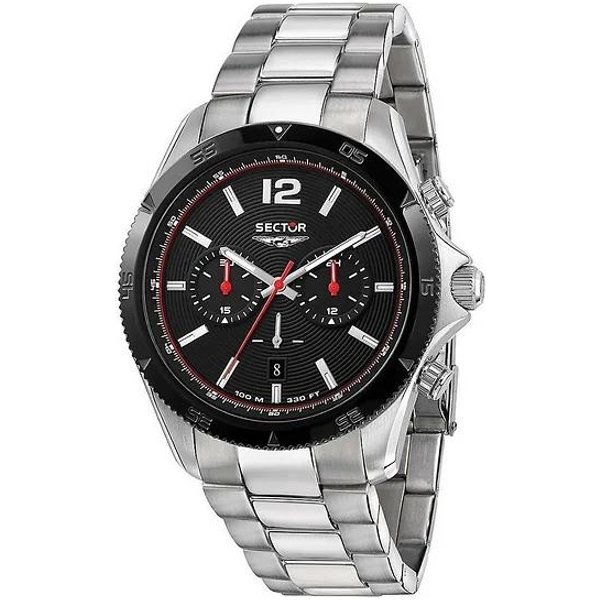 Sector 650 CronóGrafo Acero Inoxidable Esfera Negra Cuarzo R3273631004 100M Reloj De Hombre-image
