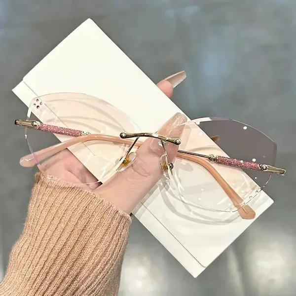 Gafas De Lectura De Lujo Para Mujer Elegancia Mariposa Sin Montura Diamante Presbicia Gafas DioptríA 0 A +4.0 4.0-image