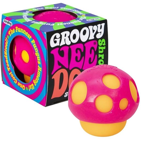 Needoh Groovy Shroom Squishy Fidget Toy Retro Grzyb MięKka PiłEczka Antystresowa Nietoksyczna Ulga W LęKu Uspokojenie Zabawka Do Towarzyszenia Na Biurko Black-image