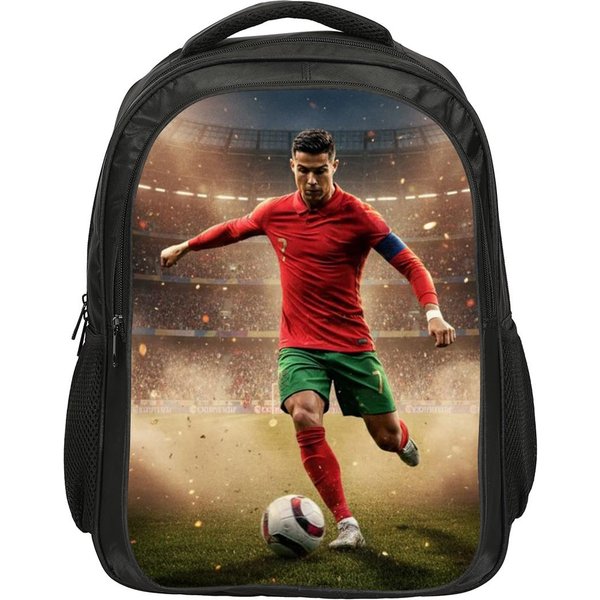 Mochila De Doble Capa Ronaldo CR Estrella Del FúTbol Bolsas Escolares Mochila De FúTbol Deportes Bolsa Para Libros Mochilas De Gran Capacidad Para Viajes-image