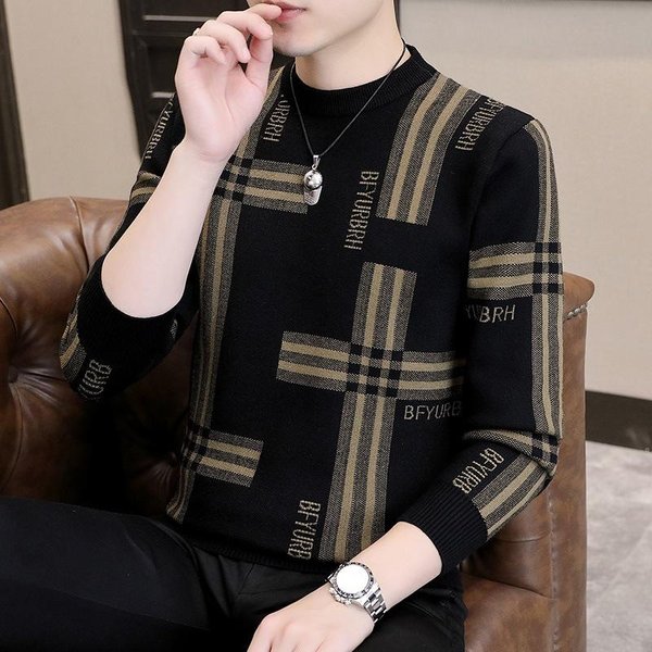 SuéTer De Punto Con Cuello Redondo Para Hombre, Jersey De Moda Con Diamantes, VersióN Coreana, Holgado, Para OtoñO E Invierno 4XL Gray-image