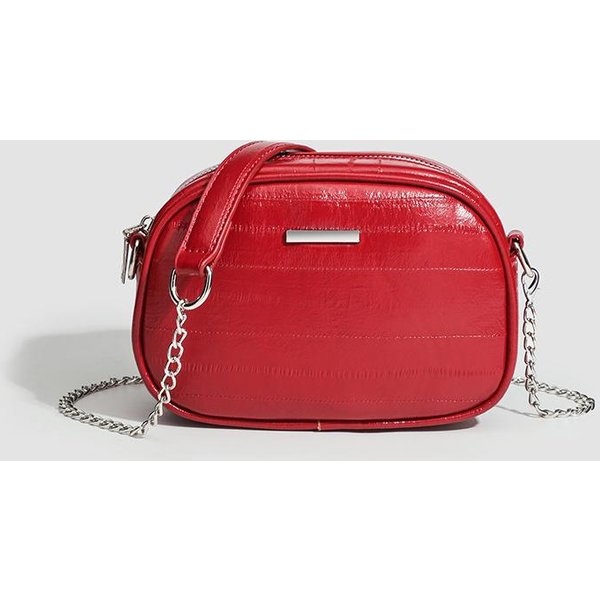 DiseñO De Nicho Moda Bolso De Mujer Bolso Redondo PequeñO Moda Femenina Mini Cadena Bolso De Hombro ÚNico Cruzado Rojo-image