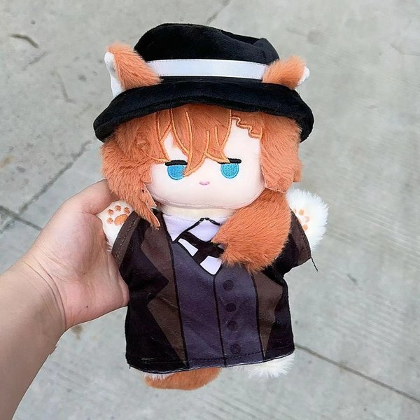 Anime Bungou Stray Dogs Pluszowa Lalka Pacynka Na RęKę 25CM Dazai Osamu Nakahara Chuuya MięKkie Pluszowe RęKawice Zabawki Prezent Urodzinowy Brown-image