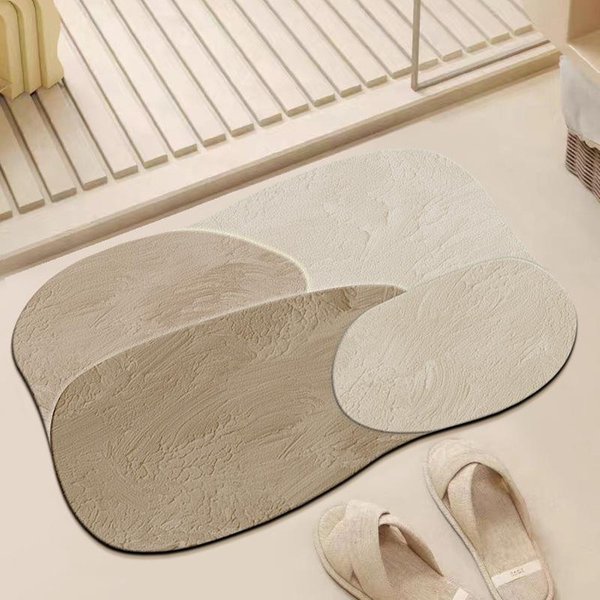 Alfombra De Piso Absorbente Para BañO De Barro Diatomeas Felpudo Para Puerta De BañO Inodoro Ducha Alfombrilla Para Pies Secado RáPido Y Antideslizante Felpudo Para Puerta De Entrada 50 * 80CM-image