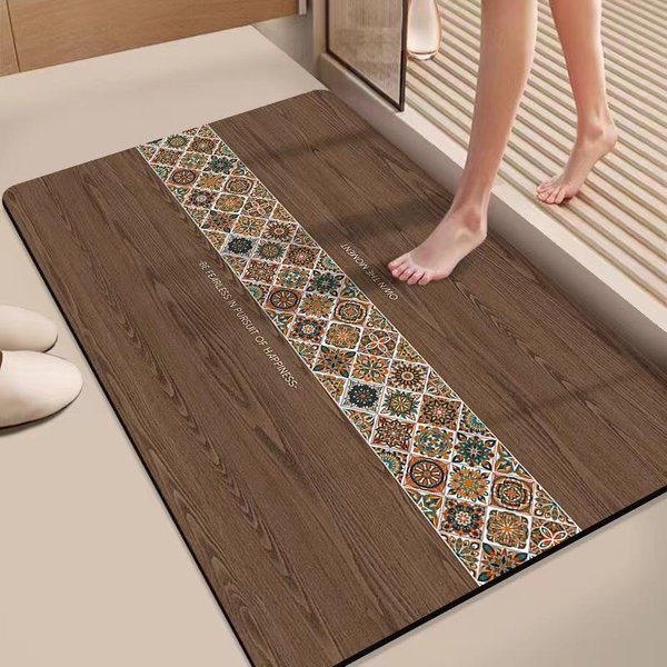 Alfombrilla De Barro Diatomeas Absorbente Y Resistente A La Suciedad Para BañO Ducha Secado RáPido Felpudo Antideslizante Para BañO 40 * 60Cm-image