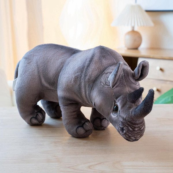 30-45 Cm Realistyczna Pluszowa Zabawka NosorożCa Wypchane ZwierząTko Poduszka NosorożEc MięKki NosorożEc Kawaii Lalka Idealne Prezenty Urodzinowe WystróJ Pokoju Dziecka 30Cm Szary-image