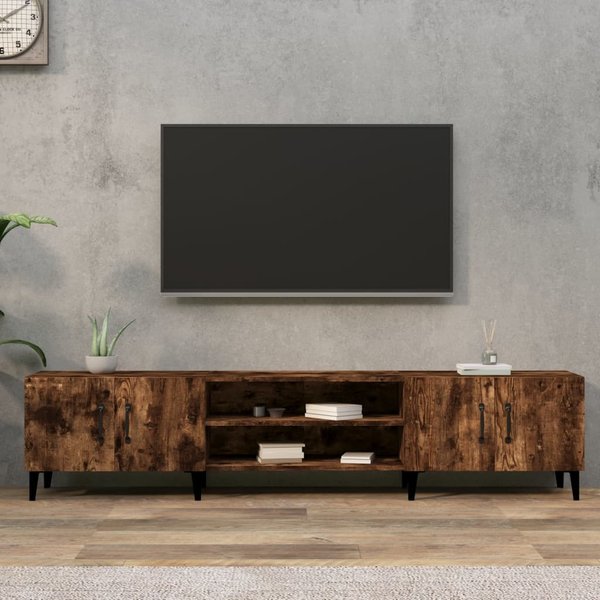 Vidaxl Mueble De Tv, Roble Ahumado, 180X31,5X40 Cm-image