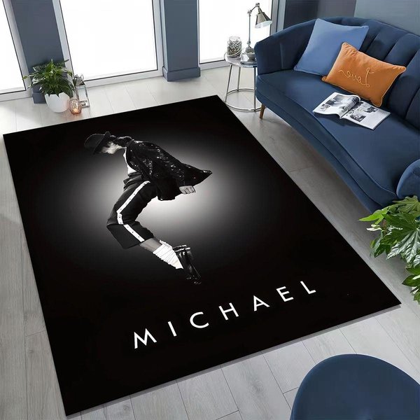 Modny Dywan Artystyczny MJ Michael Jackson KróL Popu Do Sypialni Salonu Kanapy Domu Mata WejśCiowa Dekoracja, DużA AntypośLizgowa Mata PodłOgowa Dla Dzieci 80X120Cm( 31X47In)-image