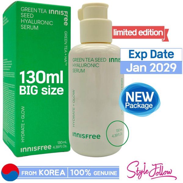 Innisfree Suero HialuróNico De Semillas De Té Verde 130 Ml (Talla Grande) 1Pc + Sample Gifts-image