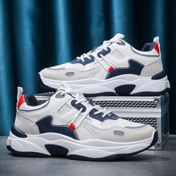 Zapatos Deportivos Para Hombre Nueva Tendencia De Moda Zapatos De Baloncesto Azules Zapatillas Blancas Para Correr Botas Denim Suela Gruesa Aumento De Altura Caminar Zapatos Casuales 40 Black-image