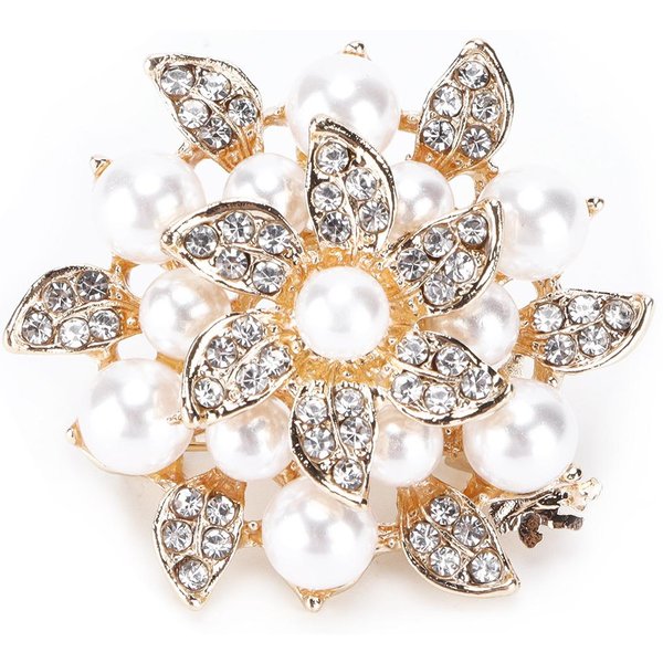 Broche Diamante Flor Perla AleacióN Moda Para Regalo Exquisito Decoraciones De Telaoro-image