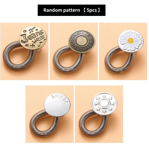 Nuevo 10/5/4/2PC Extensor De BotóN MetáLico Para Pantalones Vaqueros Costura Libre Ajustable RetráCtil Extensores De Cintura BotóN Expansor De Cintura Random-image